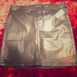 Black Good American Waxed Mini skirt